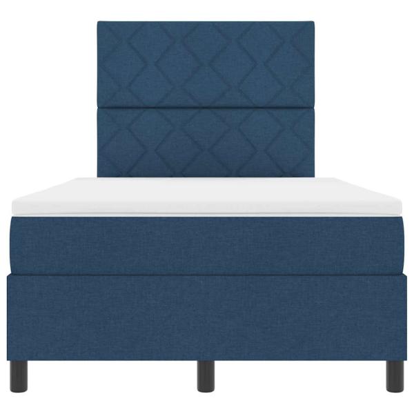 Boxspringbett mit Matratze Blau 120x200 cm Stoff
