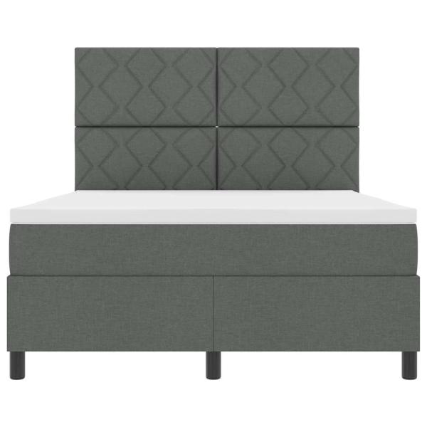 Boxspringbett mit Matratze Dunkelgrau 140x200 cm Stoff