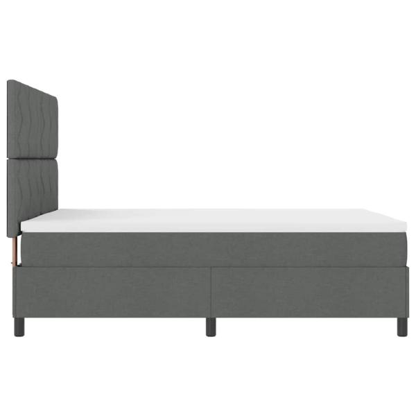 Boxspringbett mit Matratze Dunkelgrau 140x200 cm Stoff
