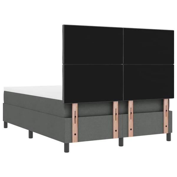 Boxspringbett mit Matratze Dunkelgrau 140x200 cm Stoff