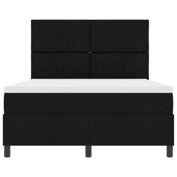 Boxspringbett mit Matratze Schwarz 140x200 cm Stoff