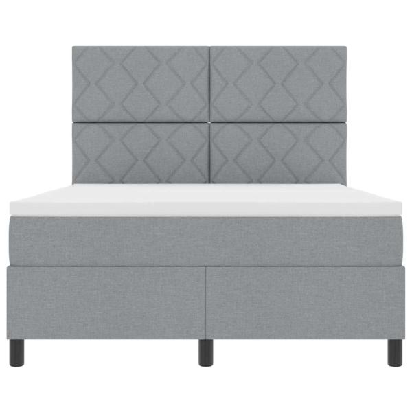Boxspringbett mit Matratze Hellgrau 160x200 cm Stoff