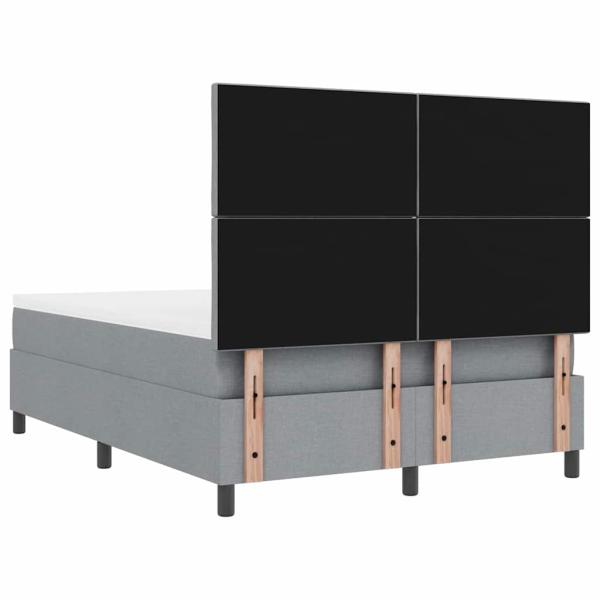 Boxspringbett mit Matratze Hellgrau 160x200 cm Stoff