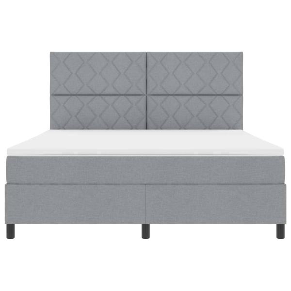 Boxspringbett mit Matratze Hellgrau Super King Stoff