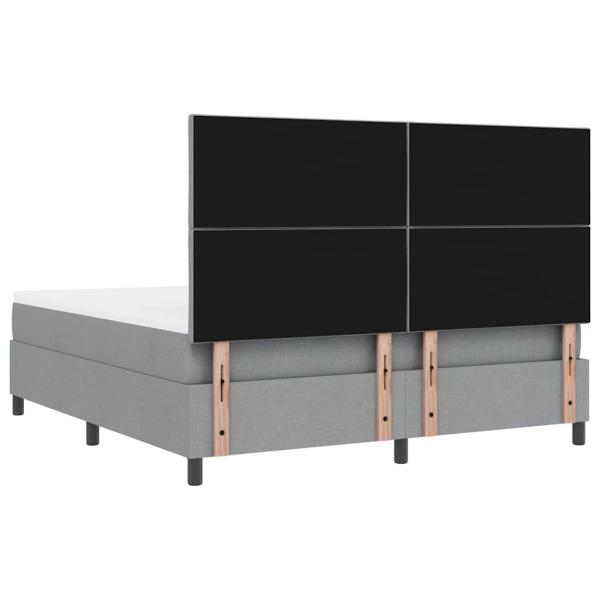 Boxspringbett mit Matratze Hellgrau Super King Stoff