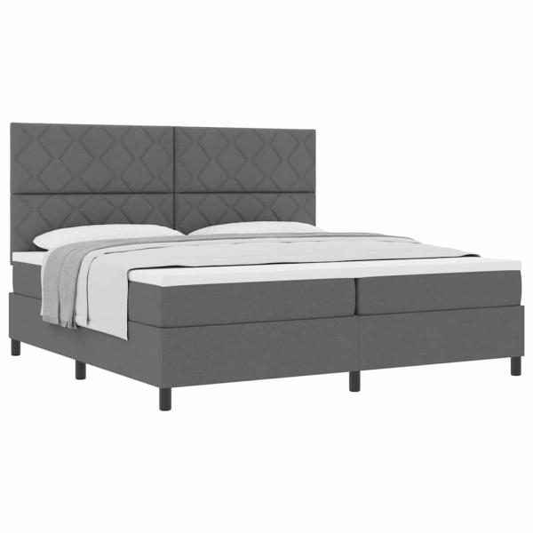 Boxspringbett mit Matratze Dunkelgrau 200x200 cm Stoff