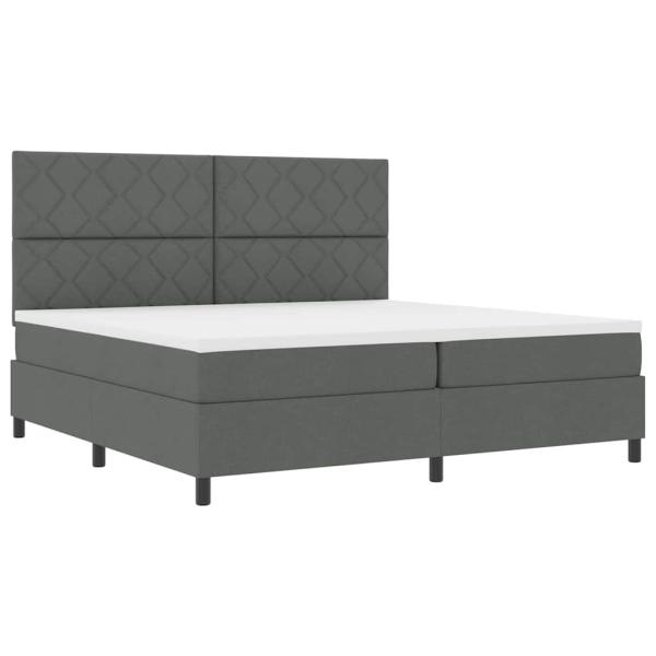 Boxspringbett mit Matratze Dunkelgrau 200x200 cm Stoff