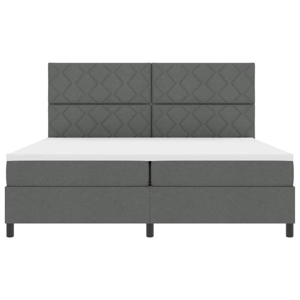 Boxspringbett mit Matratze Dunkelgrau 200x200 cm Stoff