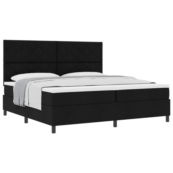Boxspringbett mit Matratze Schwarz 200x200 cm Stoff