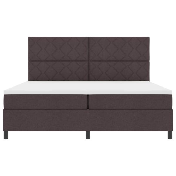 Boxspringbett mit Matratze Dunkelbraun 200x200 cm Stoff