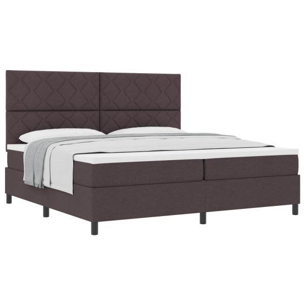 Boxspringbett mit Matratze Dunkelbraun 200x200 cm Stoff