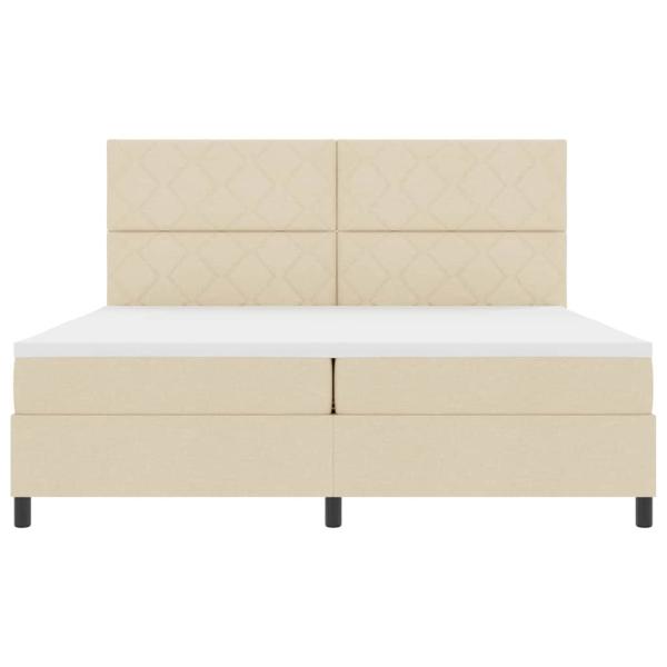 Boxspringbett mit Matratze Creme 200x200 cm Stoff