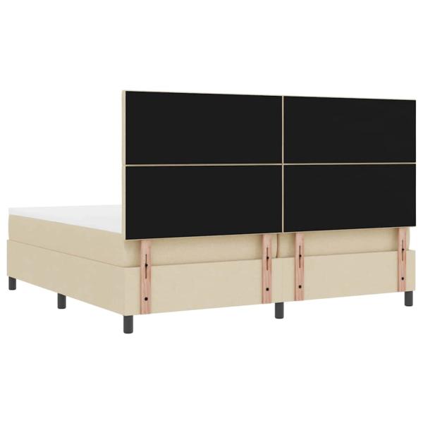Boxspringbett mit Matratze Creme 200x200 cm Stoff