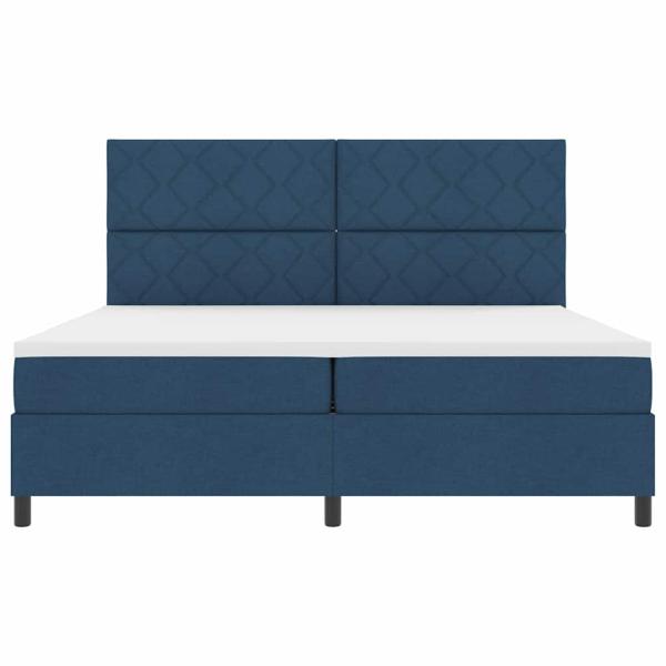 Boxspringbett mit Matratze Blau 200x200 cm Stoff