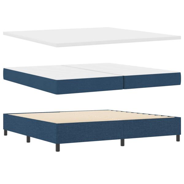 Boxspringbett mit Matratze Blau 200x200 cm Stoff