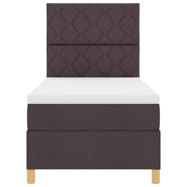 Boxspringbett mit Matratze Dunkelbraun 90x200 cm Stoff