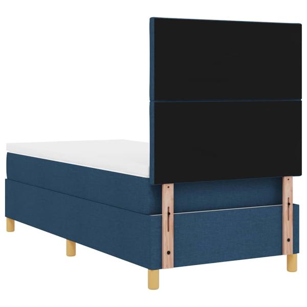 Boxspringbett mit Matratze Blau 90x200 cm Stoff