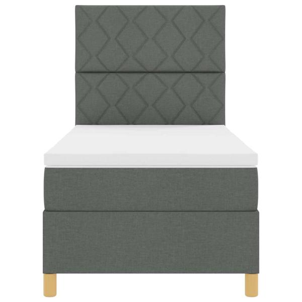 Boxspringbett mit Matratze Dunkelgrau 100x200 cm Stoff