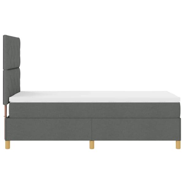 Boxspringbett mit Matratze Dunkelgrau 100x200 cm Stoff