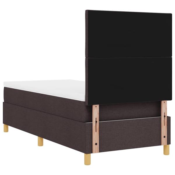 Boxspringbett mit Matratze Dunkelbraun 100x200 cm Stoff
