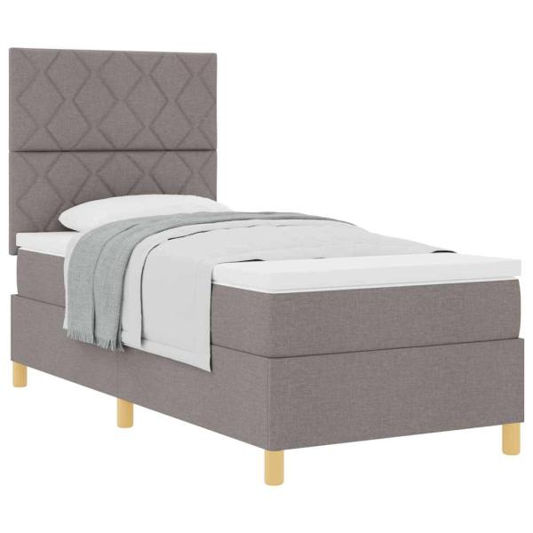 Boxspringbett mit Matratze Taupe 100x200 cm Stoff