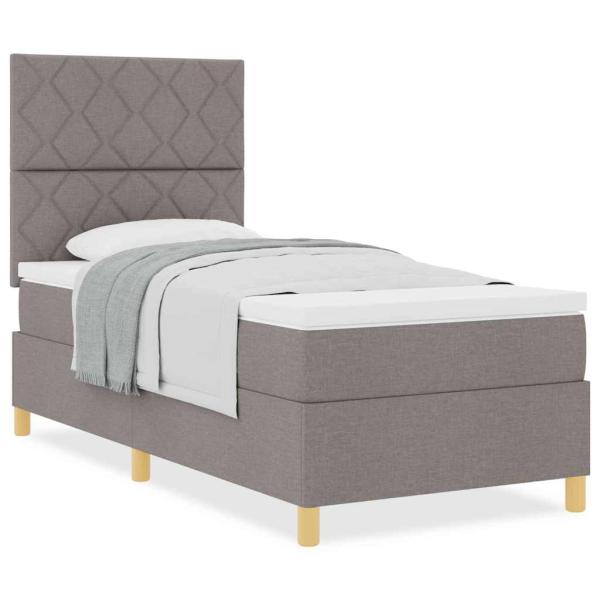 Boxspringbett mit Matratze Taupe 100x200 cm Stoff