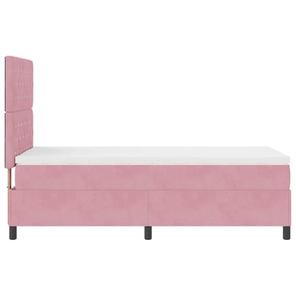 Boxspringbett mit Matratze Rosa Einzel Velours