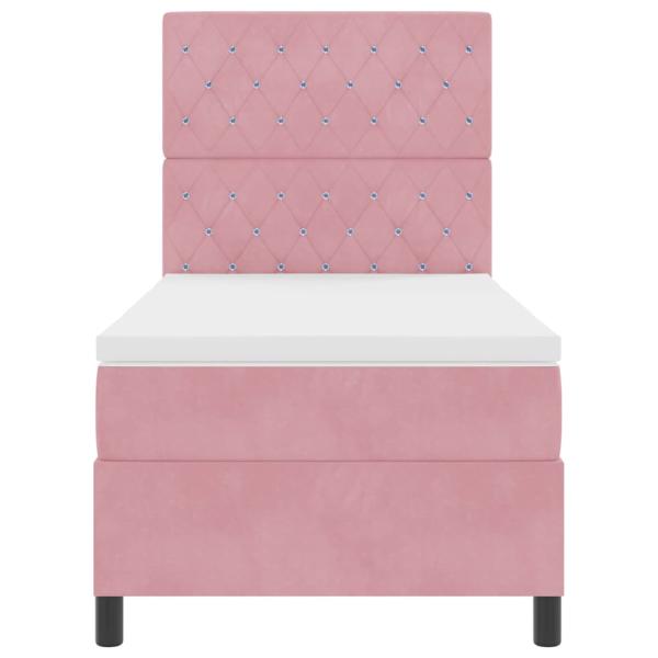 Boxspring-Bett mit Matratze Rosa 90x200 cm Velours