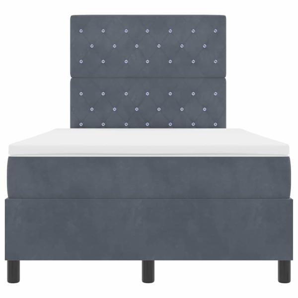 Boxspringbett mit Matratze Dunkelgrau 120x200 cm Velvet