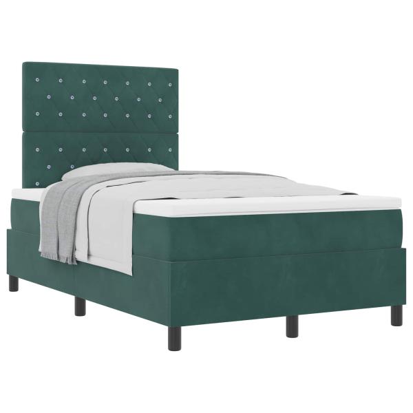 Boxspringbett mit Matratze Dunkelgrün 120x200 cm Velvet