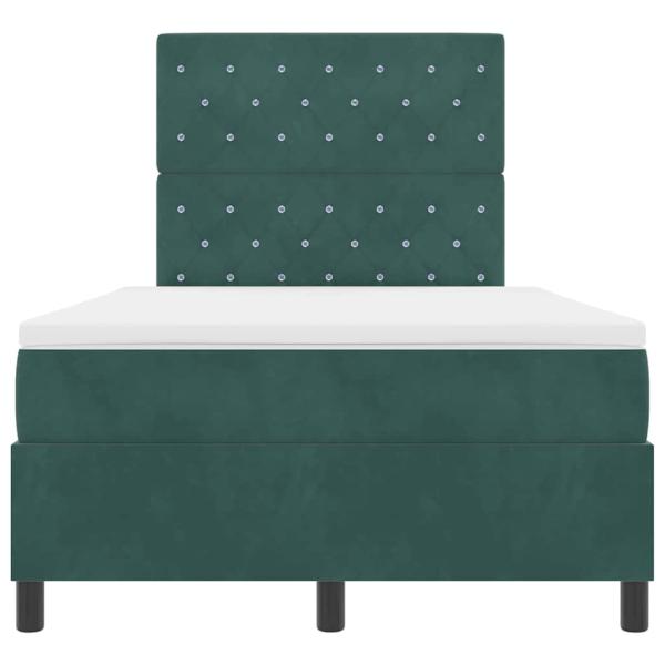 Boxspringbett mit Matratze Dunkelgrün 120x200 cm Velvet