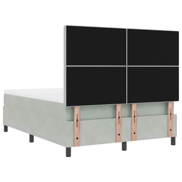 Boxspringbett mit Matratze Hellgrau 140x190 cm Samt