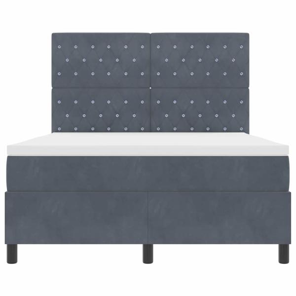 Boxspringbett mit Matratze Dunkelgrau 140x200 cm Samt