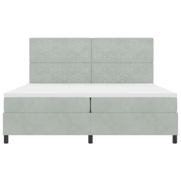 Boxspringbett mit Matratze Hellgrau 200x200 cm Samt