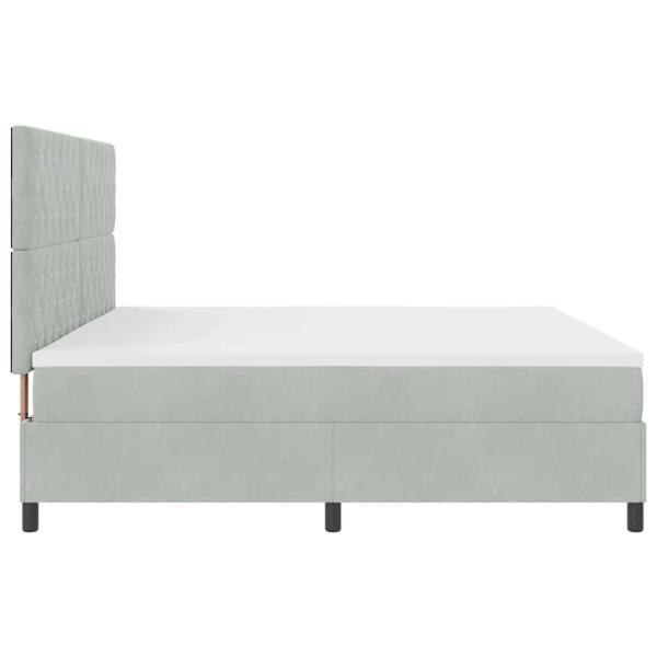 Boxspringbett mit Matratze Hellgrau 200x200 cm Samt