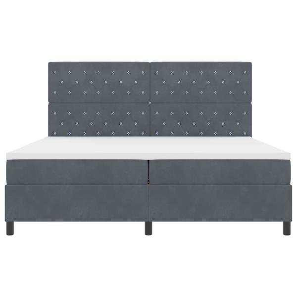 Boxspringbett mit Matratze Dunkelgrau 200x200 cm Samt