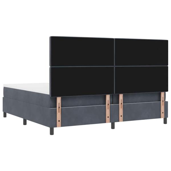 Boxspringbett mit Matratze Dunkelgrau 200x200 cm Samt
