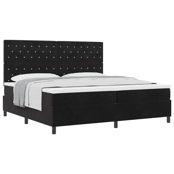 Boxspringbett mit Matratze Schwarz 200x200 cm Samt