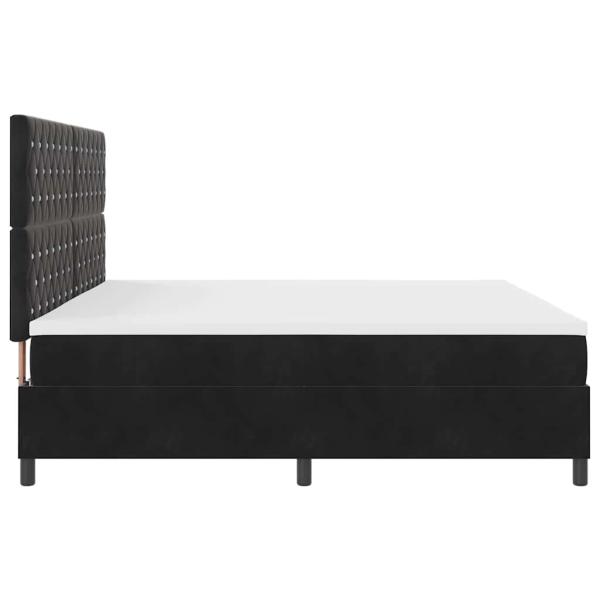 Boxspringbett mit Matratze Schwarz 200x200 cm Samt