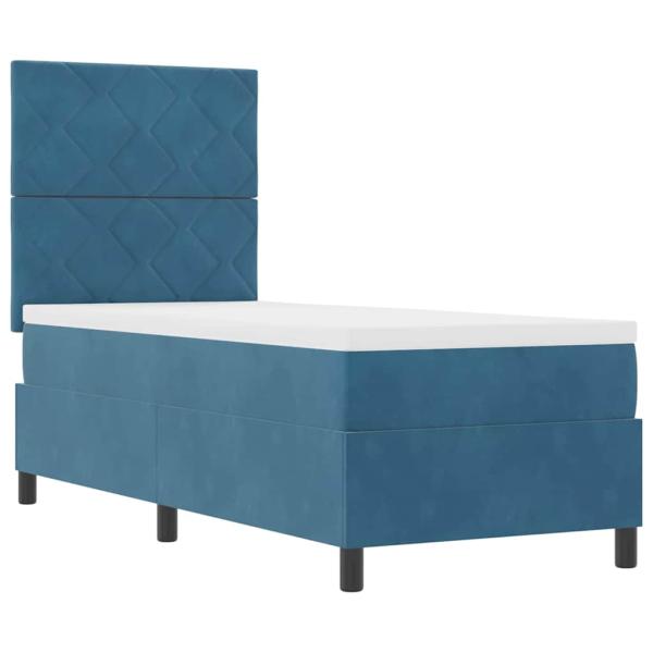 Boxspringbett mit Matratze Dunkelblau 80x200 cm Samt