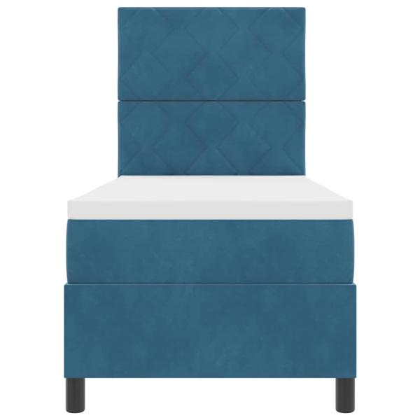 Boxspringbett mit Matratze Dunkelblau 80x200 cm Samt