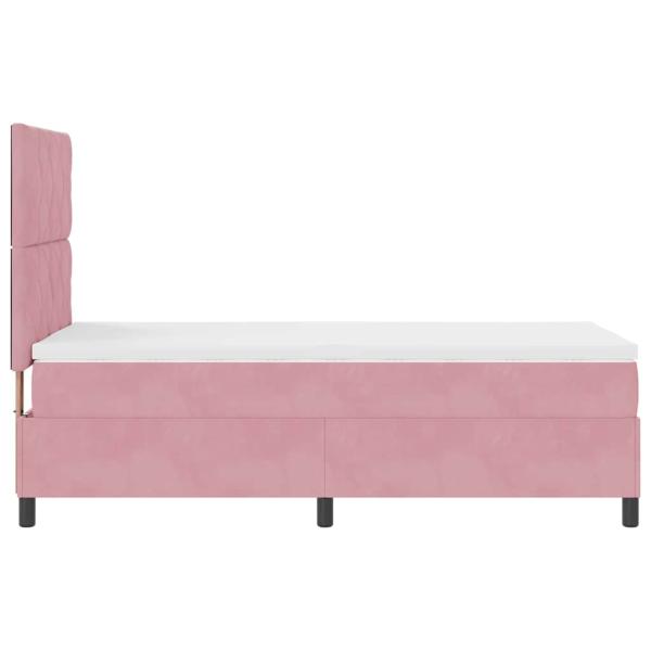 Boxspringbett mit Matratze Rosa 90x200 cm Samt