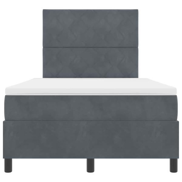 Boxspringbett mit Matratze Dunkelgrau 120x200 cm Samt