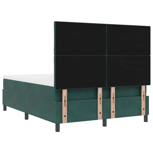 Boxspringbett mit Matratze Dunkelgrün 140x200 cm Samt