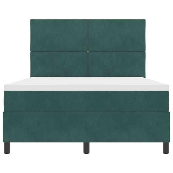 Boxspringbett mit Matratze Dunkelgrün 140x200 cm Samt