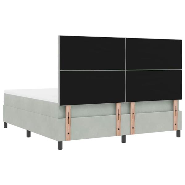 Boxspringbett mit Matratze Hellgrau Super King Samt