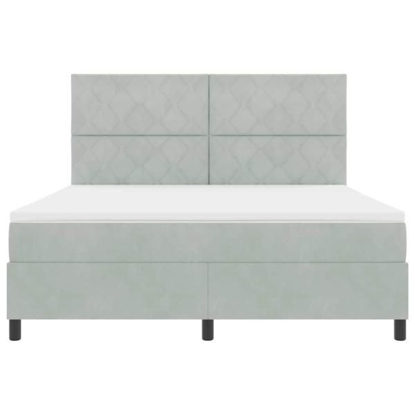 Boxspringbett mit Matratze Hellgrau Super King Samt