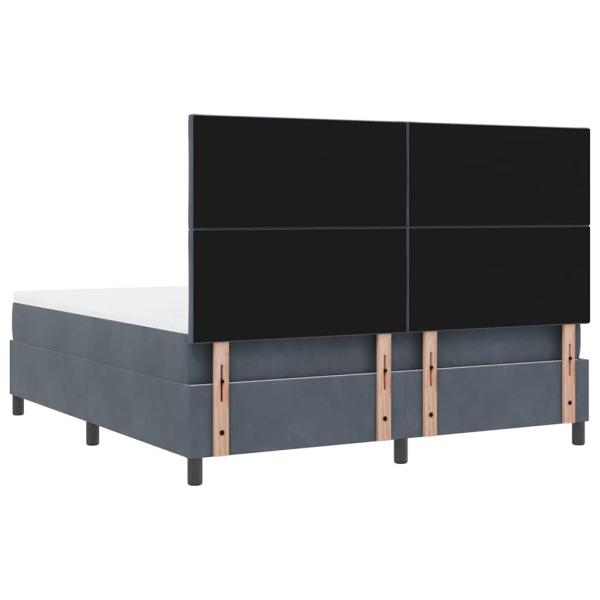 Boxspringbett mit Matratze Dunkelgrau Super King Samt