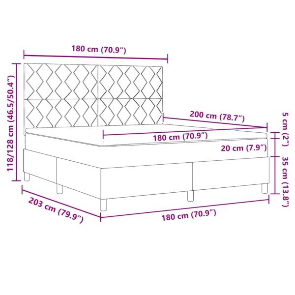 Boxspringbett mit Matratze Schwarzes Super King Samt