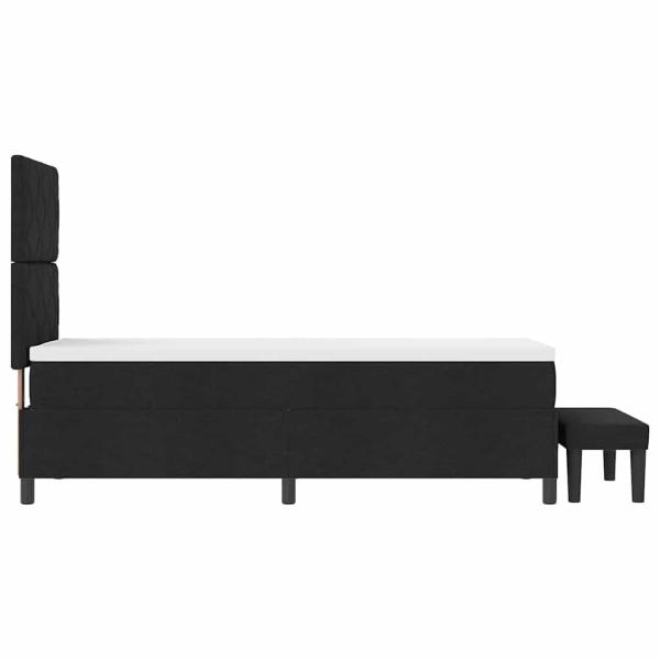 Boxspringbett mit Matratze & Bank Schwarz 80x200 cm Stoff